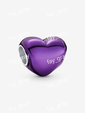 Pandora Metallic Purple Heart Charm